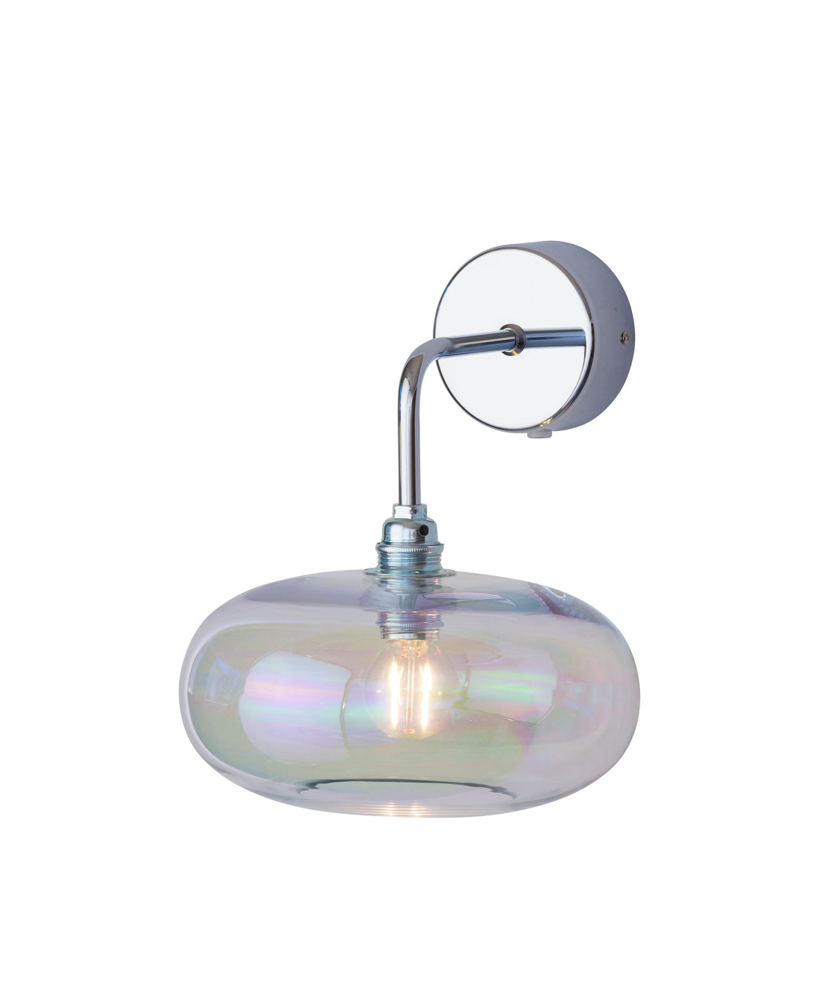 Sieninis šviestuvas Horizon Ø21 cm, Chameleon with Silver – įjungtas