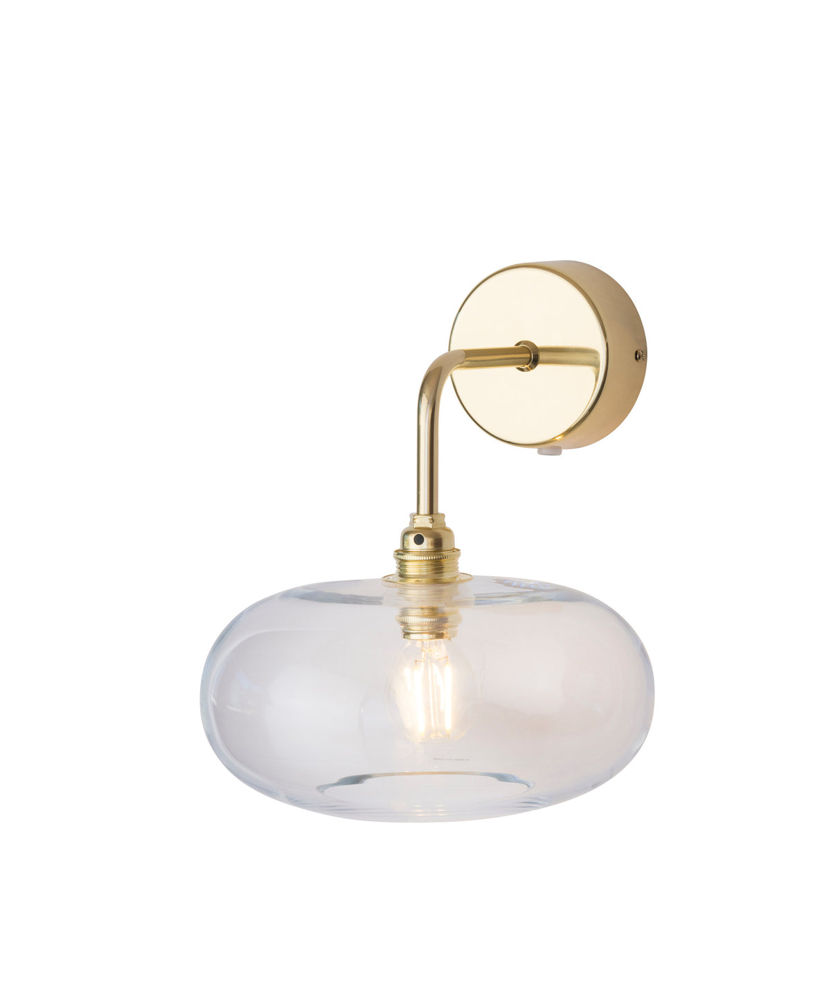 Sieninis šviestuvas Horizon Ø21 cm, Clear with Gold – įjungtas