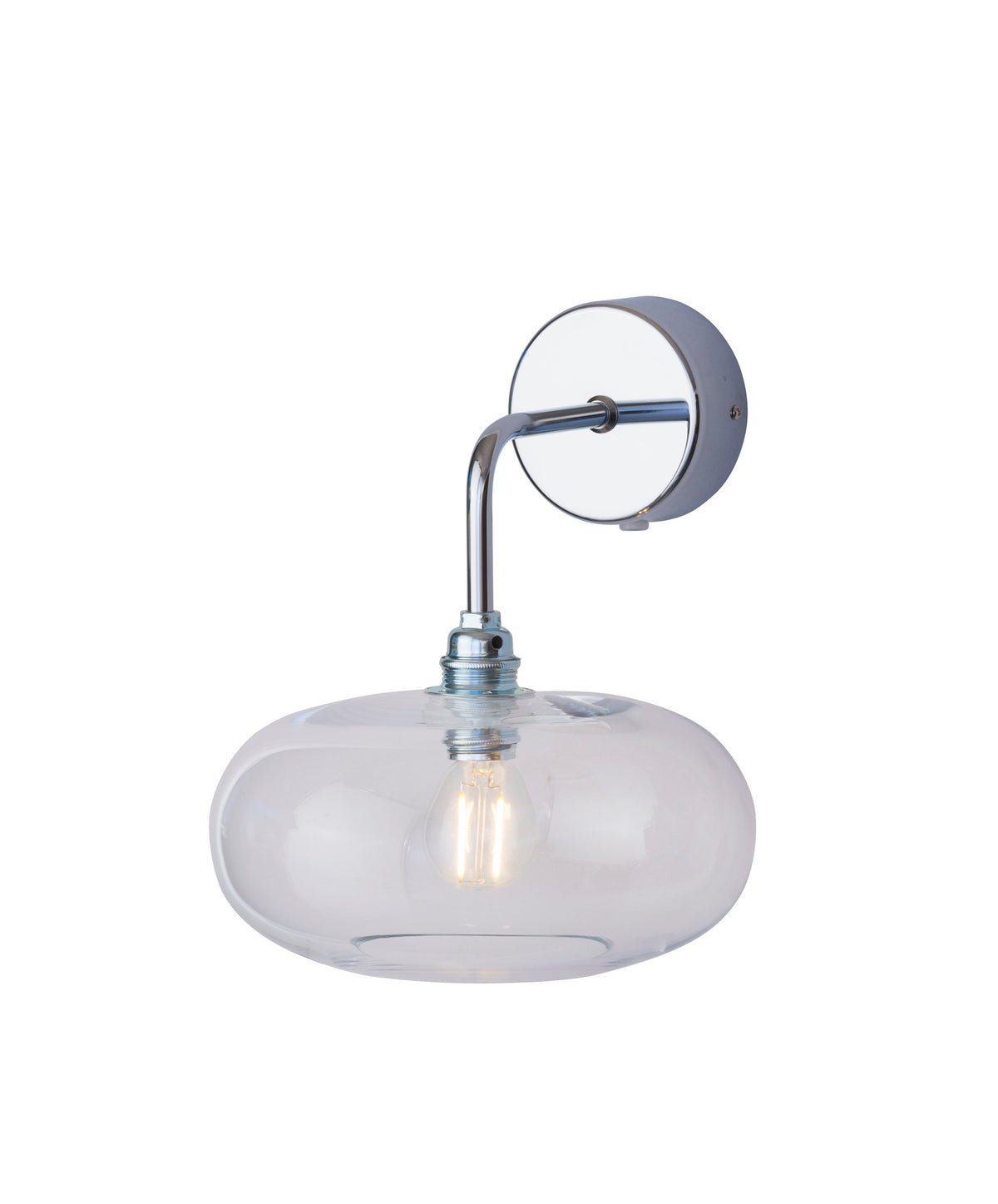 Sieninis šviestuvas Horizon Ø21 cm, Clear with Silver – įjungtas