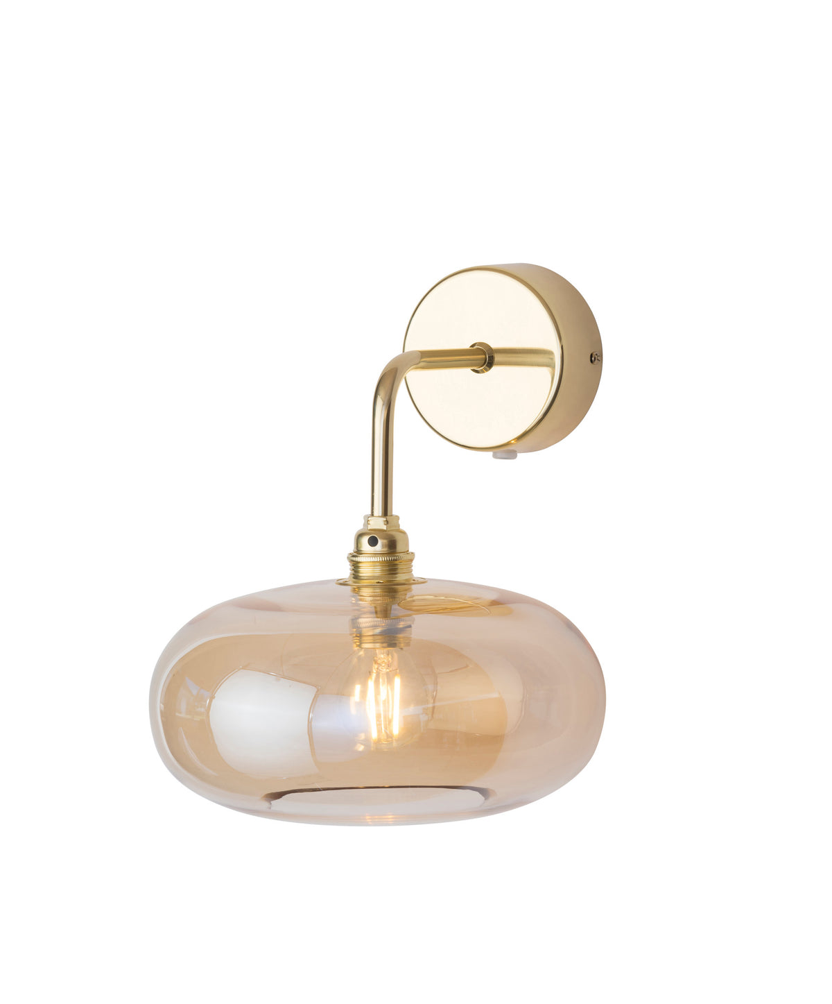 Sieninis šviestuvas Horizon Ø21 cm, Golden Smoke – įjungtas