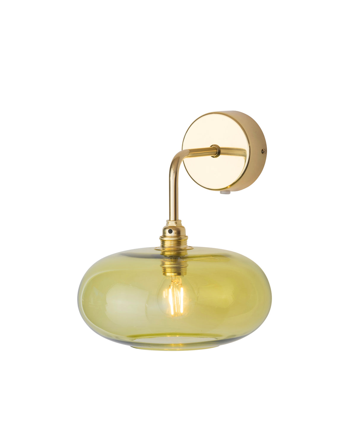 Sieninis šviestuvas Horizon Ø21 cm, Olive – įjungtas