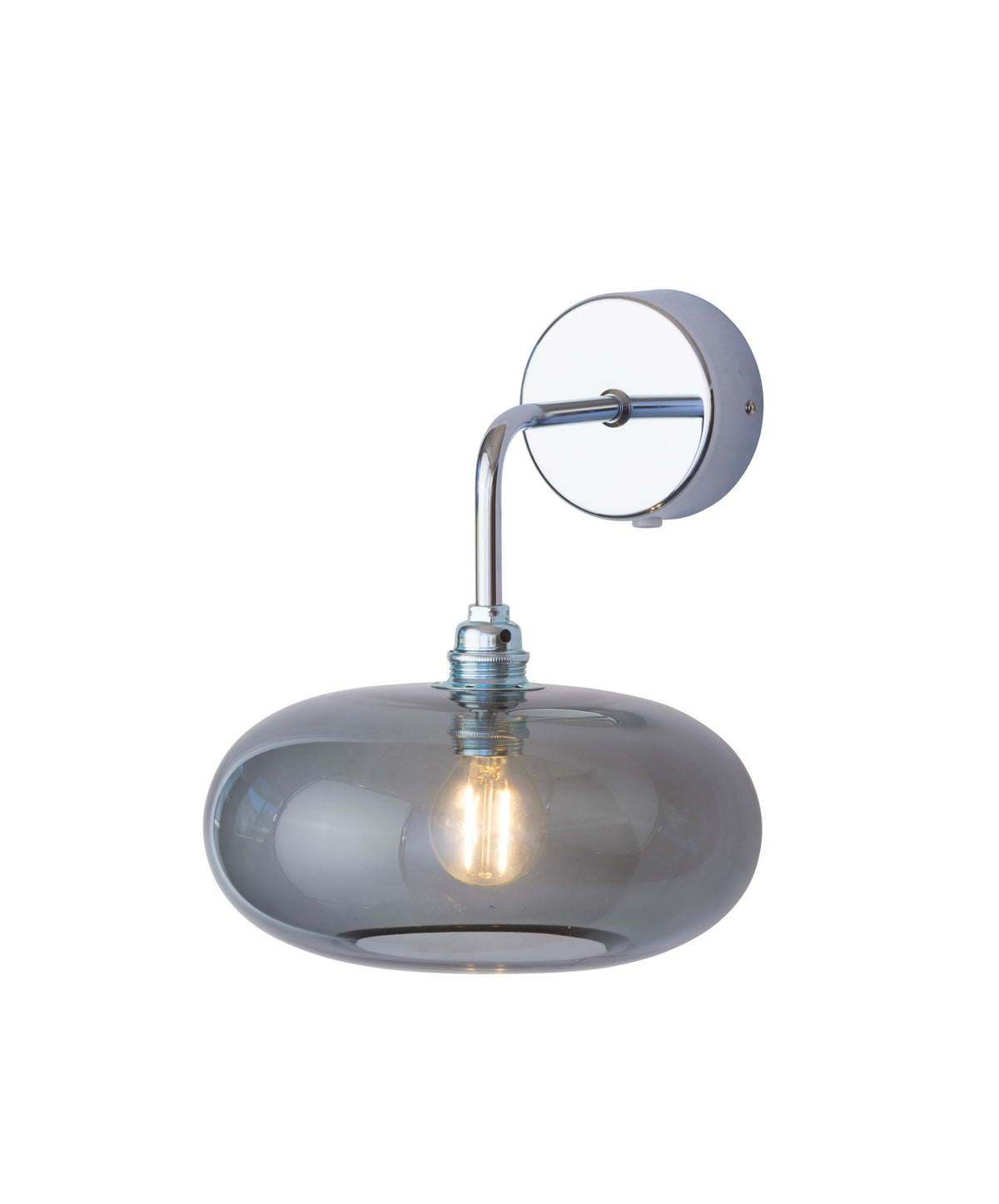 Sieninis šviestuvas Horizon Ø21 cm, Smokey Grey – įjungtas