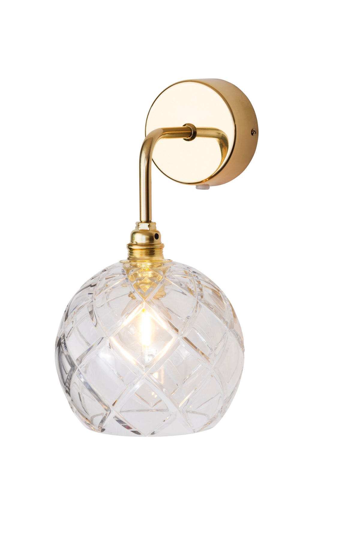 Sieninis šviestuvas Rowan Crystal S Large Check Gold, Ø15,5 cm