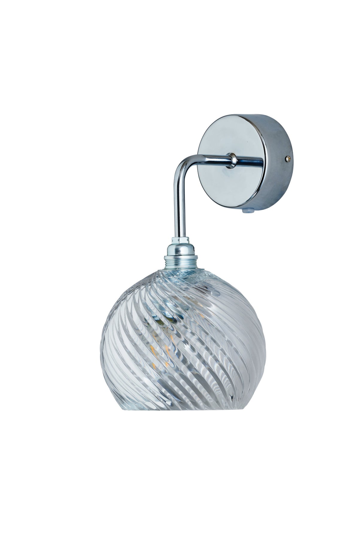 Sieninis šviestuvas Rowan Crystal S Swirl Silver, Ø15,5 cm