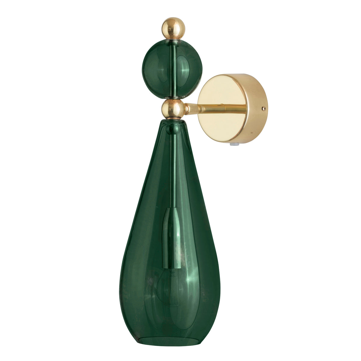 Sieninis šviestuvas Smykke Ivy Green / Gold, Ø12,5 cm – įjungtas