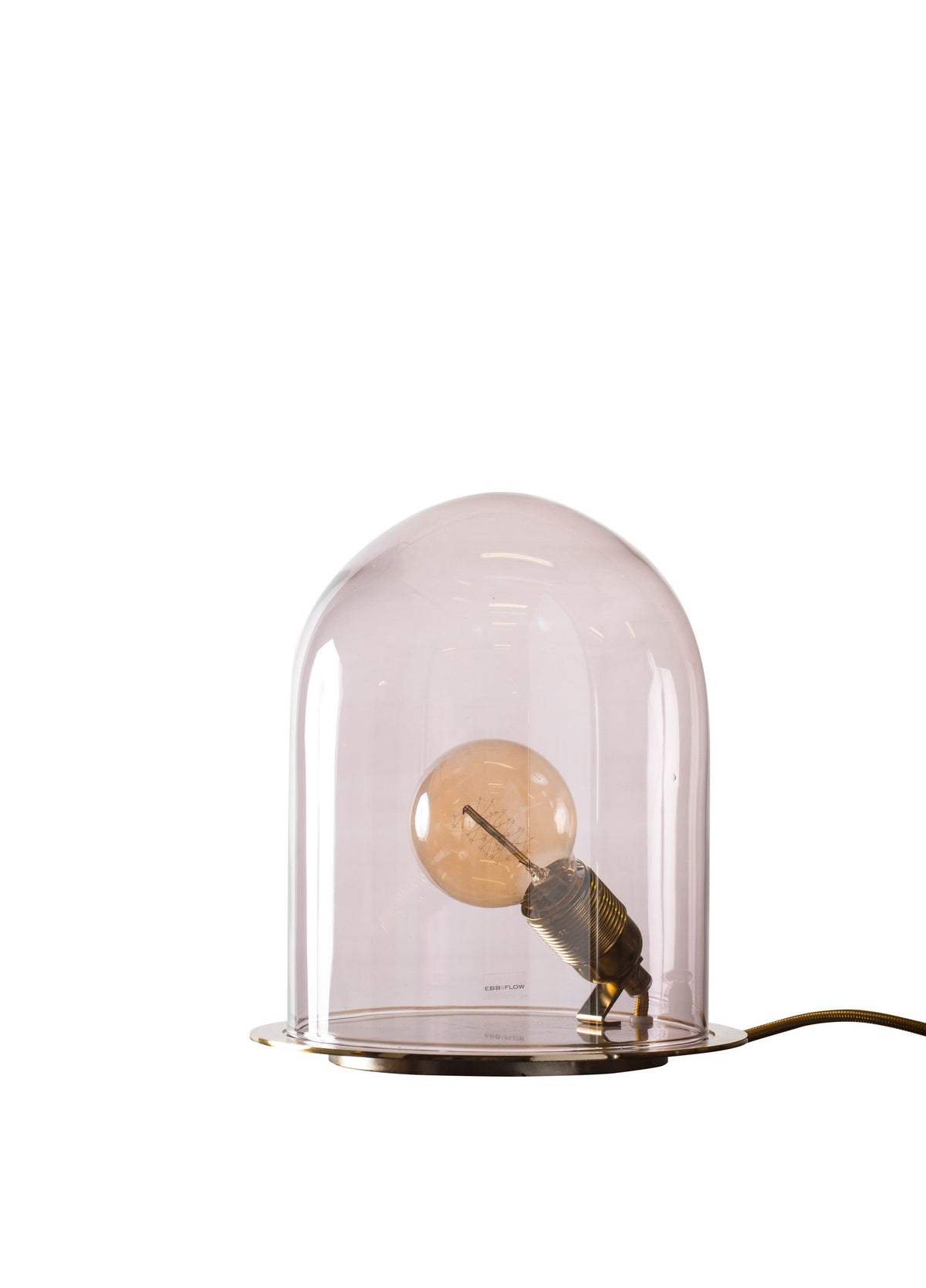 Stalinė lempa Glow in a Dome M, Obsidian / Matt Gold – įjungtas