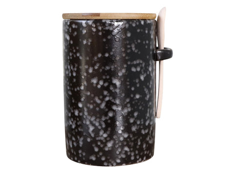 Indas biriems produktams su mediniu šaukšteliu Jar with Lid and Spoon L