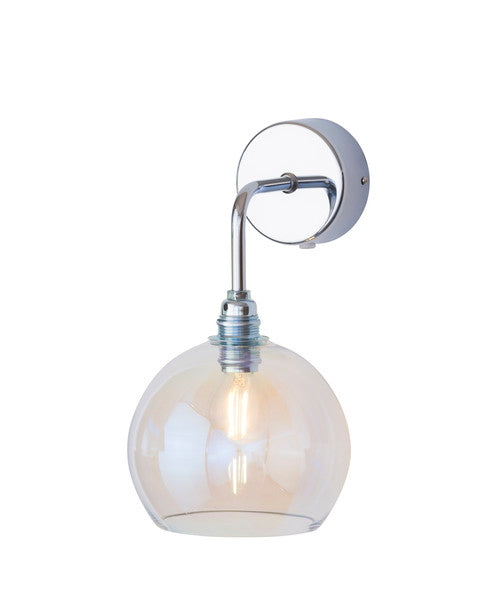 Rowan wall lamp, Pool Blue / Silver, ø15.5 cm