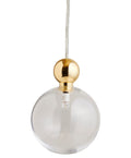 Uva L Clear / Gold pendant lamp, Ø10 cm
