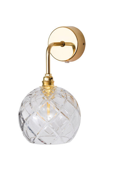 Rowan Crystal S wall lamp, Small Check Gold, ø15.5 cm