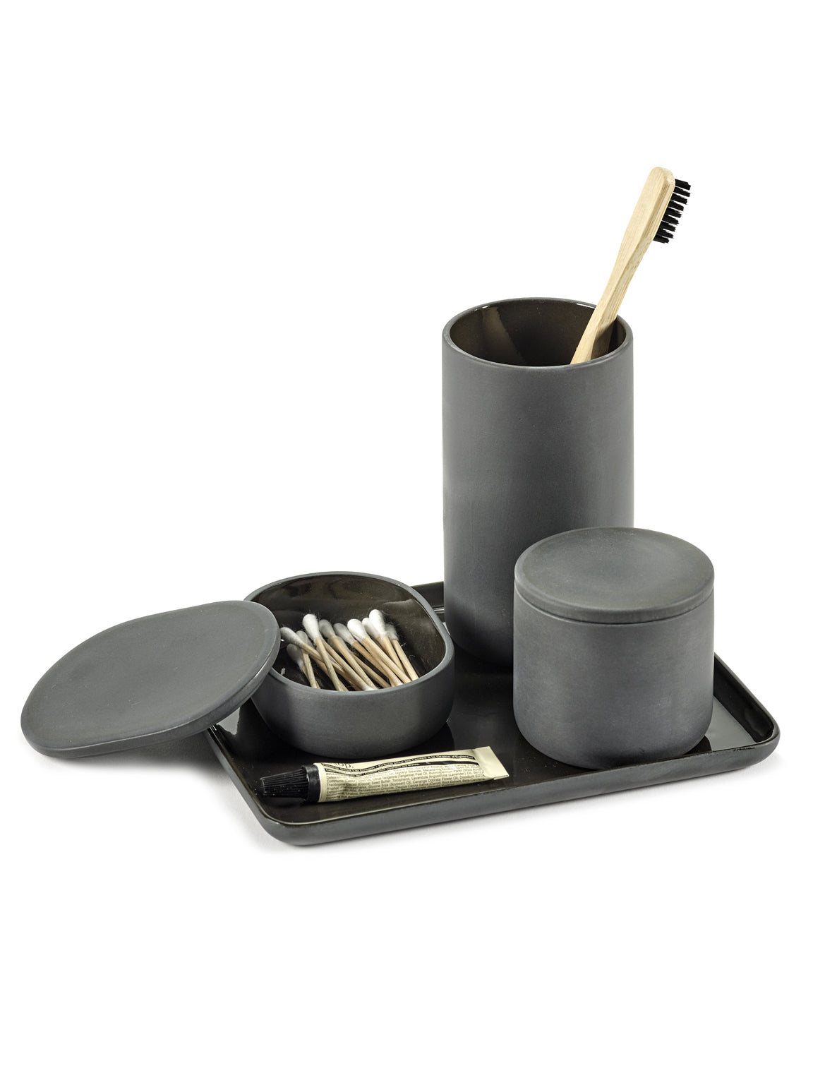 Bertrand Lejoly Oval S Dark Grey bathroom dish