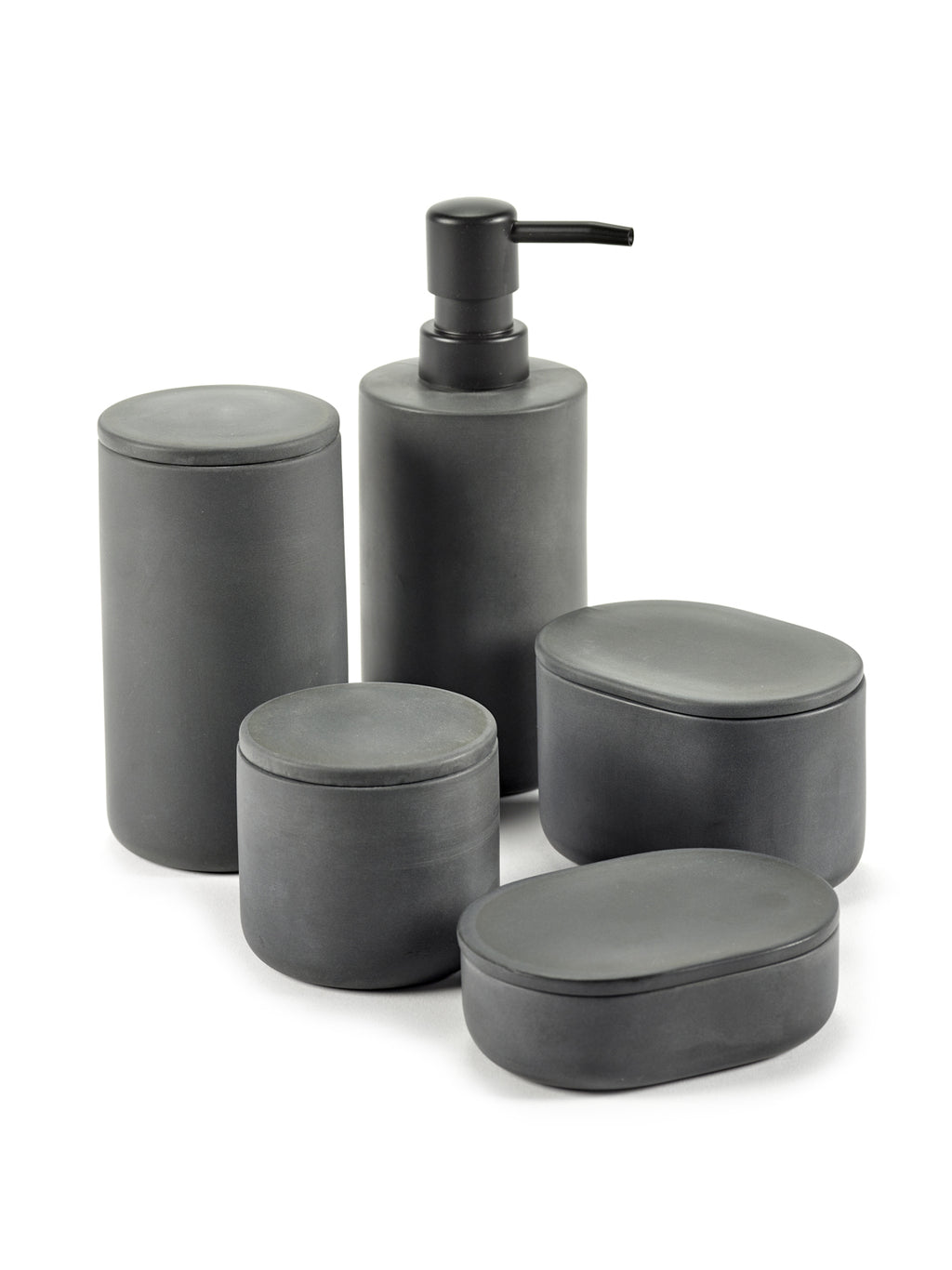 Bertrand Lejoly Oval L Dark Grey bathroom container