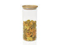 Dry food storage jar with wooden lid, Ø9.5 x 23 cm
