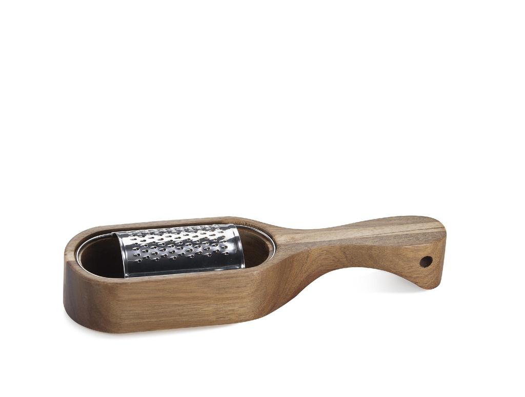 Cheese grater with wooden container