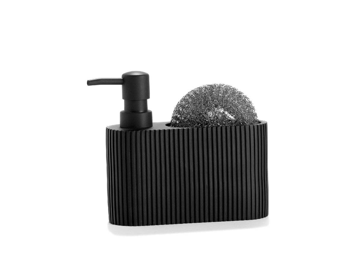 Black soap dispenser with sponge