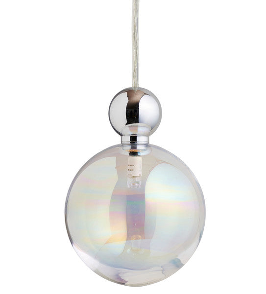 Uva L Chameleon / Silver pendant lamp, Ø10 cm