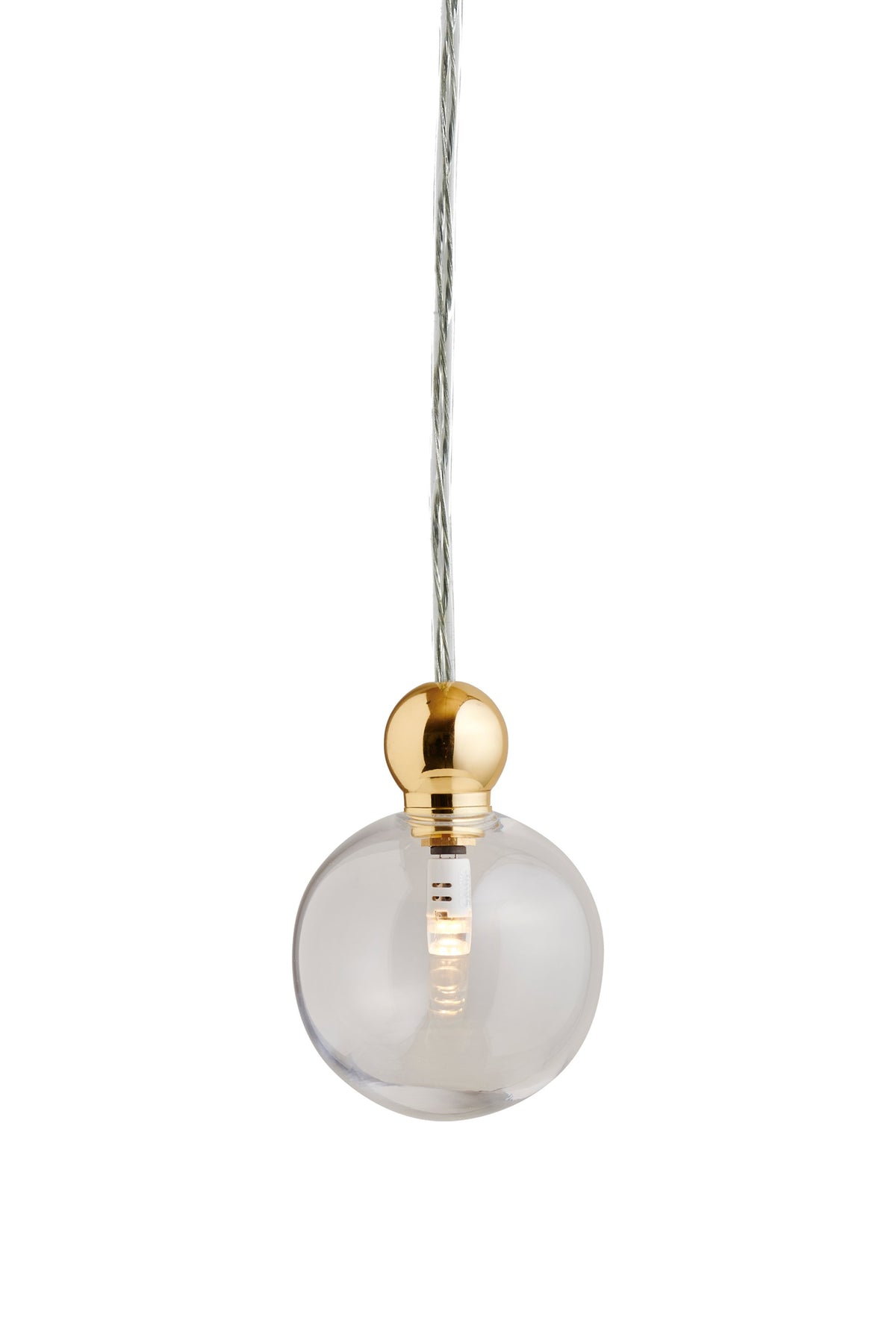 Pakabinamas šviestuvas Uva M Clear / Gold, Ø7 cm
