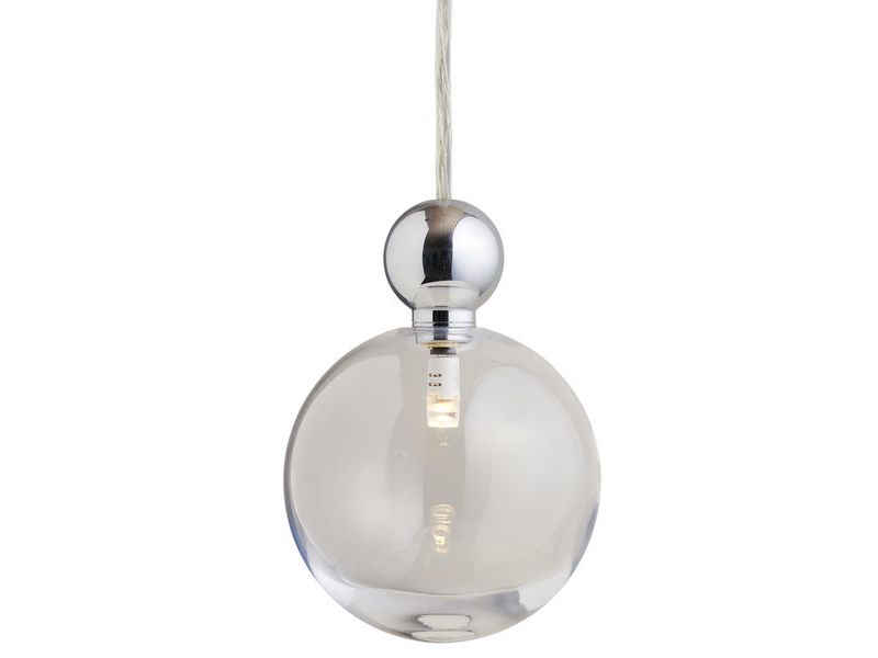 Pakabinamas šviestuvas Uva L Clear / Silver, Ø10 cm