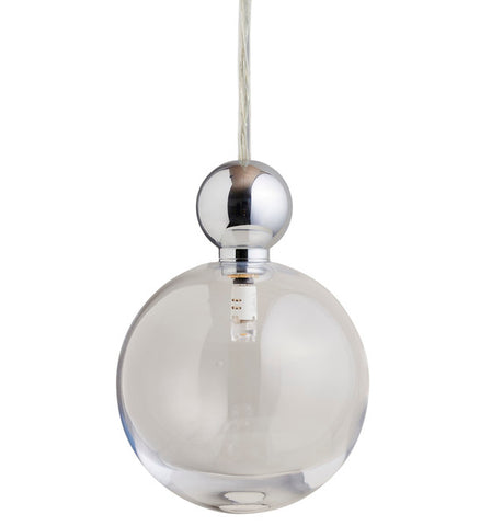 Pakabinamas šviestuvas Uva L Clear / Silver, Ø10 cm