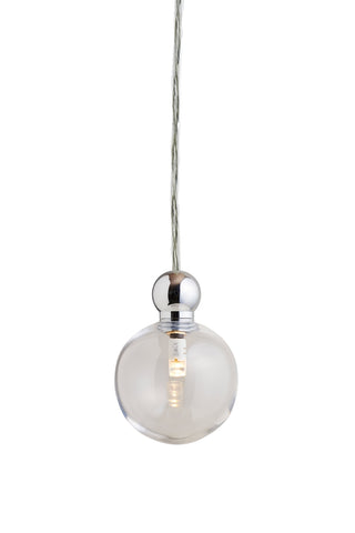 Pakabinamas šviestuvas Uva M Clear / Silver, Ø7 cm