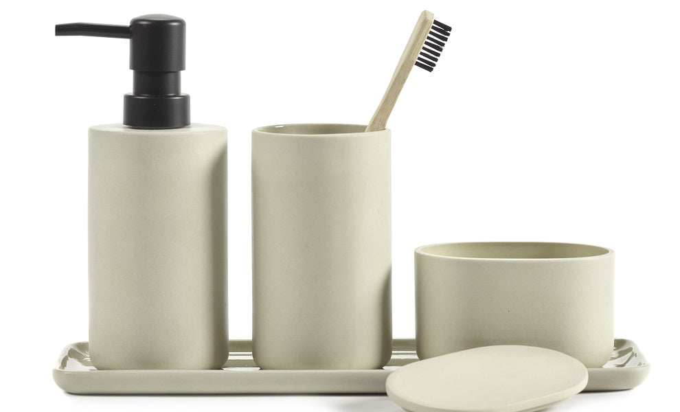 Bertrand Lejoly L Beige bathroom container