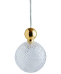 Uva L Crystal Mini Check / Gold pendant lamp, Ø10 cm