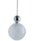 Uva L Crystal Mini Check / Silver pendant lamp, Ø10 cm
