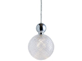Pakabinamas šviestuvas Uva L Crystal Mini Check / Silver, Ø10 cm