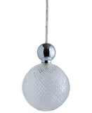 Pakabinamas šviestuvas Uva L Crystal Mini Check / Silver, Ø10 cm