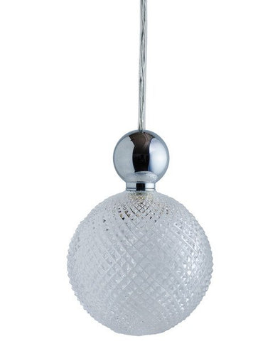 Pakabinamas šviestuvas Uva L Crystal Mini Check / Silver, Ø10 cm