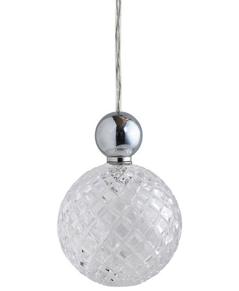 Uva L Crystal Small Check / Silver pendant lamp, Ø10 cm