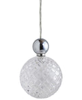 Uva L Crystal Small Check / Silver pendant lamp, Ø10 cm