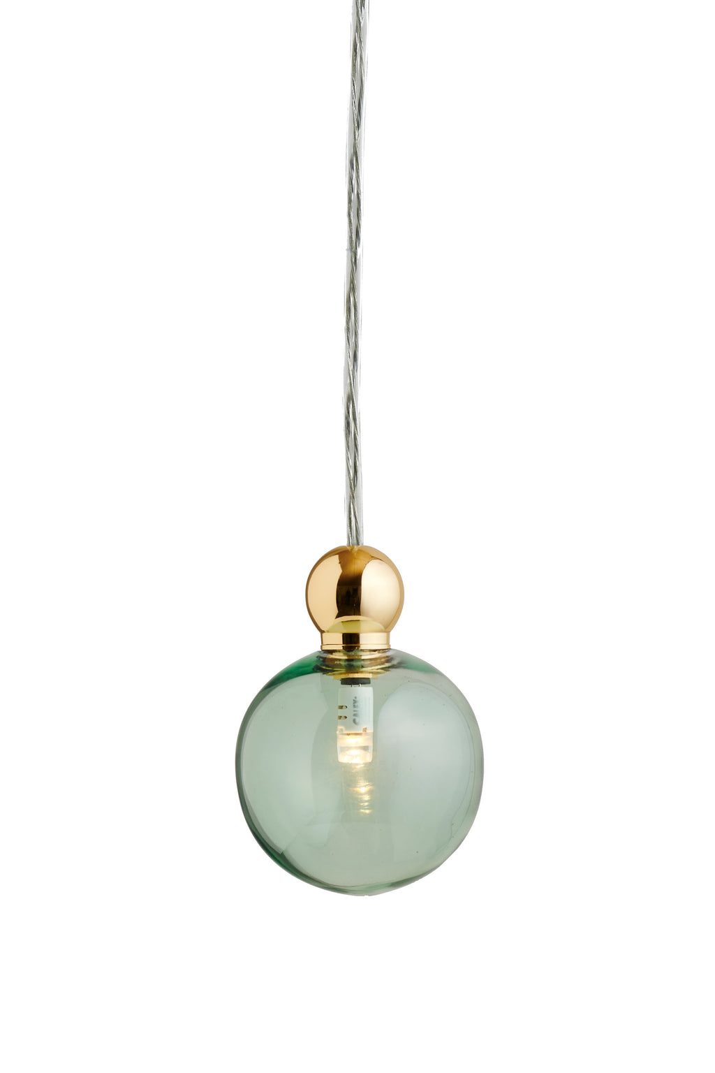 Uva M Forest Green / Gold pendant lamp, Ø7 cm