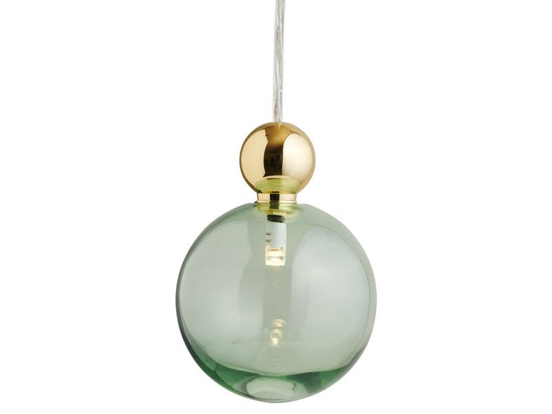 Uva L Forest Green / Gold pendant lamp, Ø10 cm