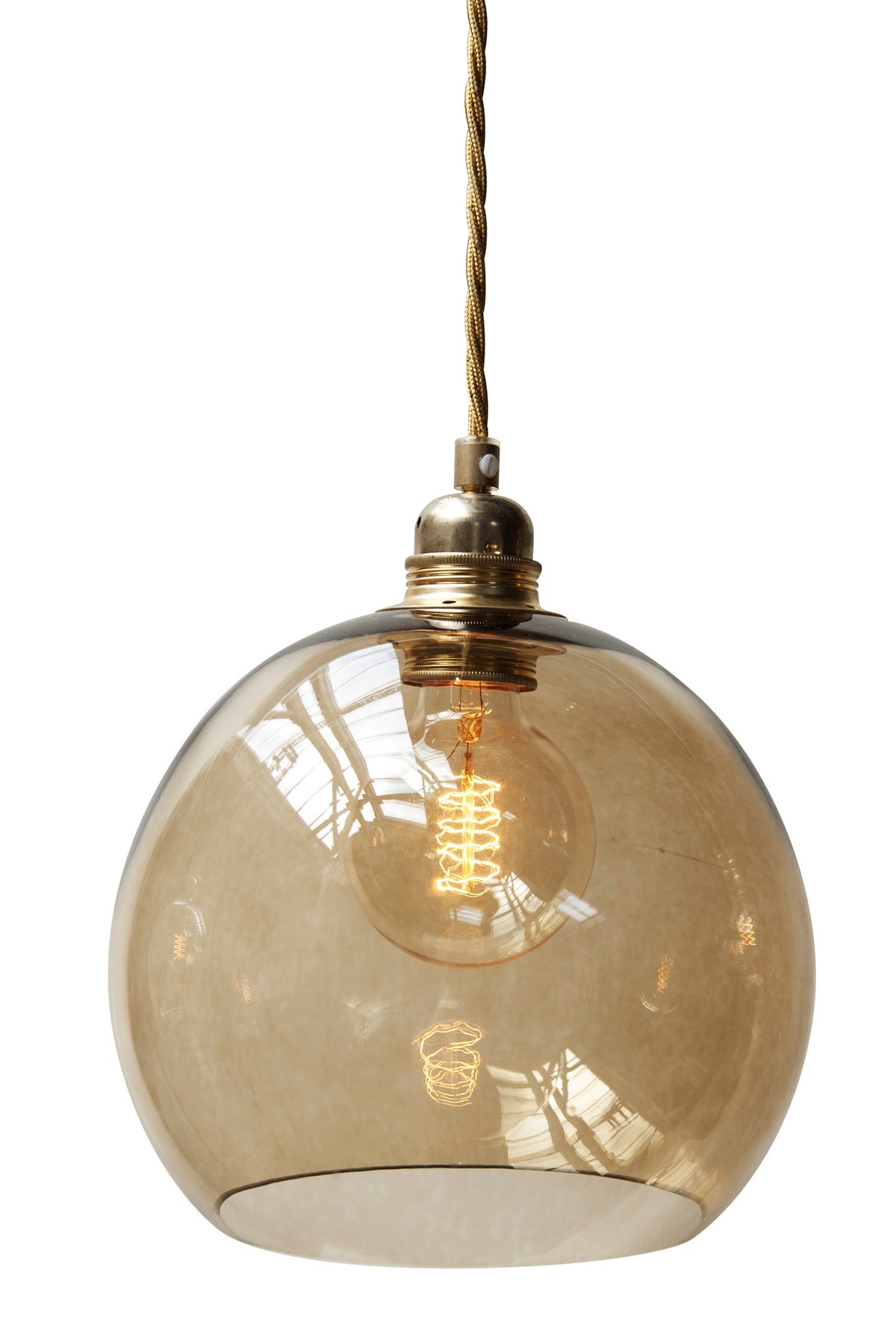 Rowan pendant lamp, Chestnut Brown Gold, Ø22 cm
