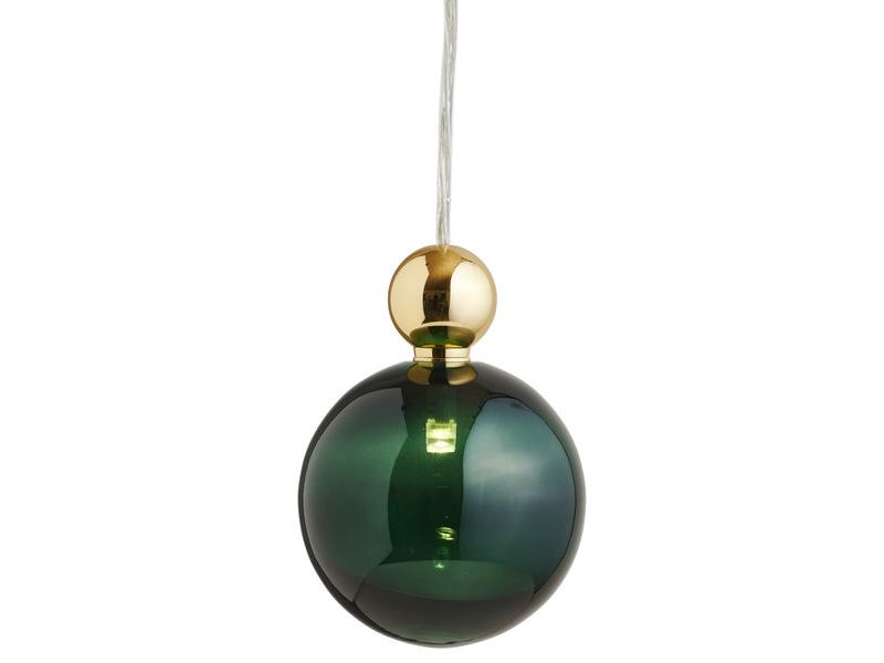 Uva L Ivy Green / Gold pendant lamp, Ø10 cm