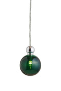 Uva M Ivy Green / Silver pendant lamp, Ø7 cm