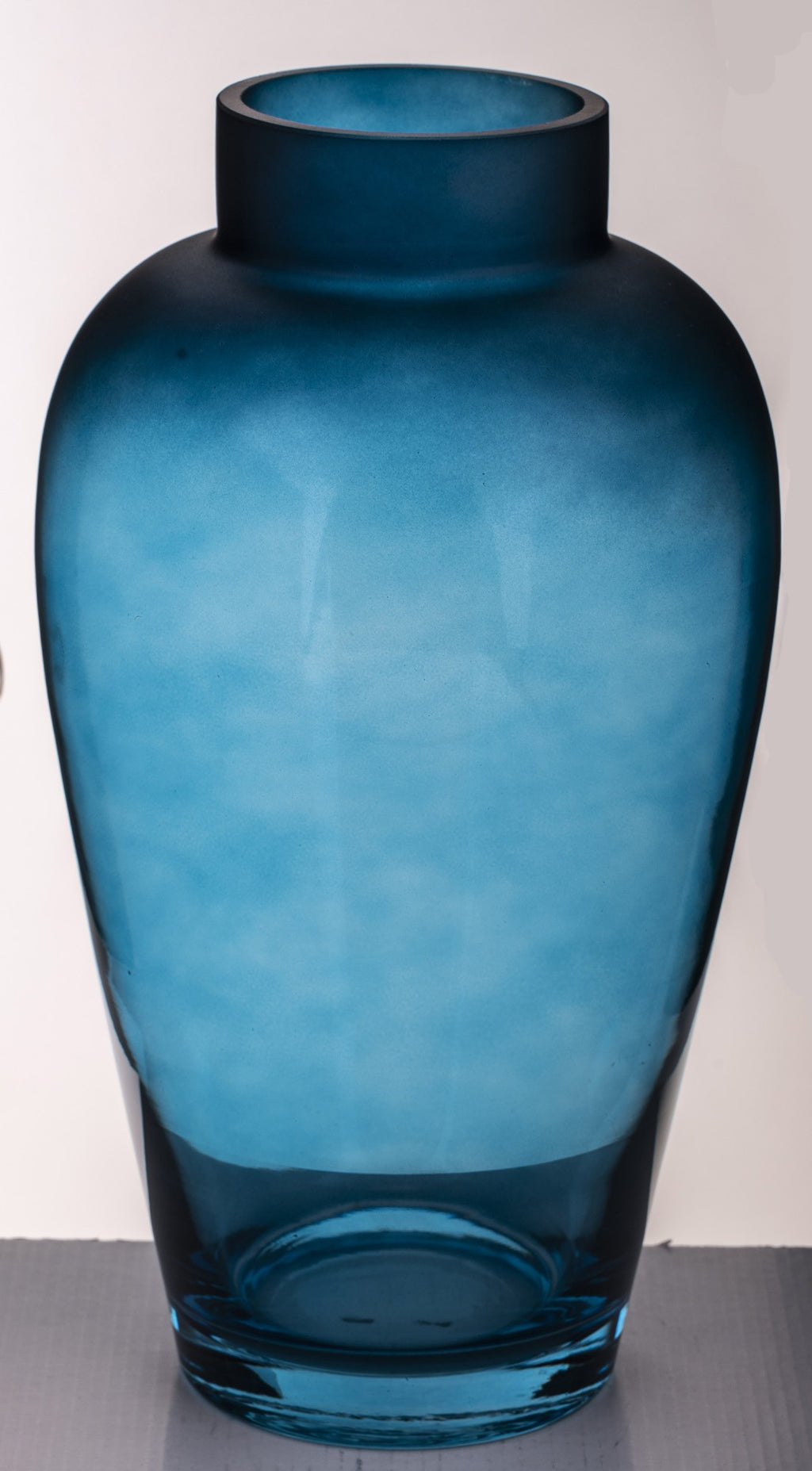 Stiklinė vaza, mėlyna, H32 cm