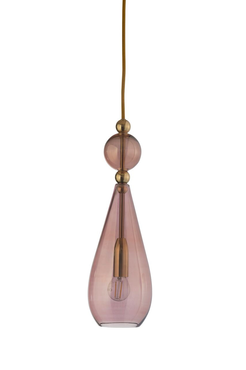Smykke Obsidian / Gold pendant lamp, Ø12.5 cm