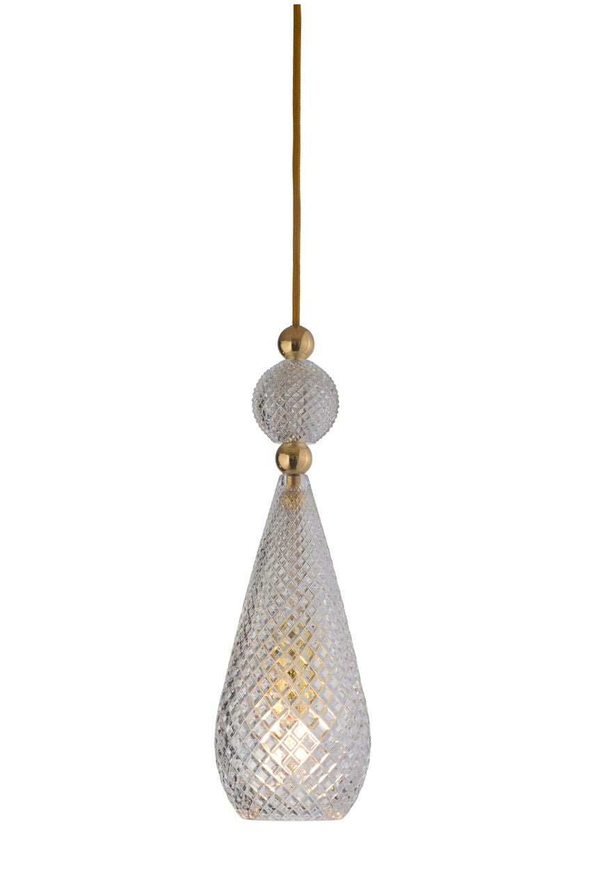 Smykke Crystal / Gold pendant lamp, Ø12.5 cm