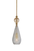 Smykke Crystal with Golden Smoke Ball pendant lamp, Gold, Ø12.5 cm