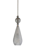 Smykke pendant lamp Crystal with Smokey Grey Ball / Silver, Ø12.5 cm