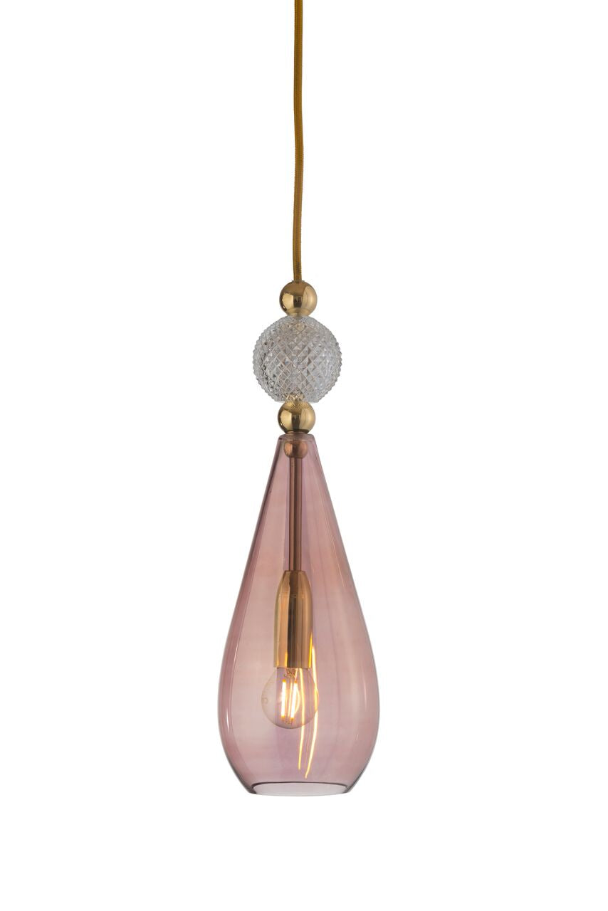 Pakabinamas šviestuvas Smykke Obsidian with Crystal Ball / Gold, Ø12.5 cm