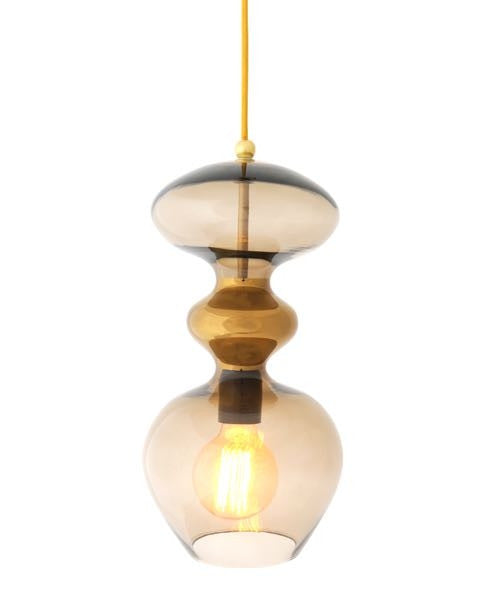Futura pendant lamp, Chestnut Brown / Gold, H37 cm