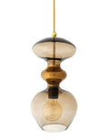 Futura pendant lamp, Chestnut Brown / Gold, H37 cm