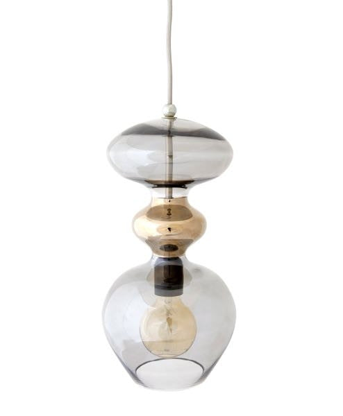 Futura pendant lamp, Smokey Grey / Gold, H37 cm