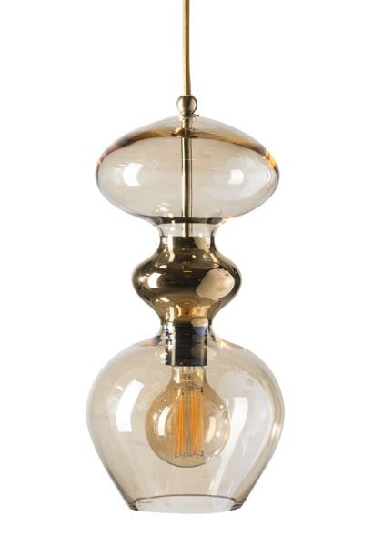 Futura pendant lamp, Golden Smoke / Gold, H37 cm