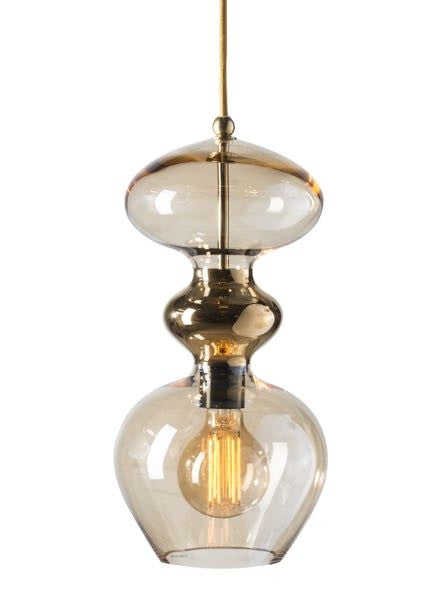 Futura pendant lamp, Golden Smoke / Gold, H37 cm