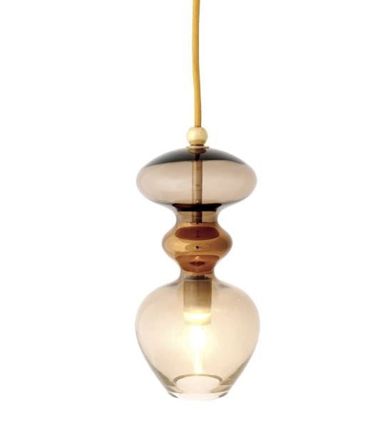 Pakabinamas šviestuvas Futura Chestnut Brown / Gold, H24 cm