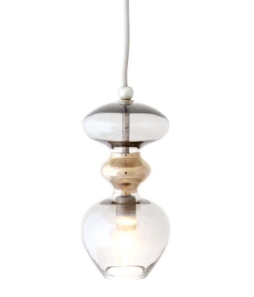 Futura pendant lamp, Smokey Grey / Silver, H24 cm